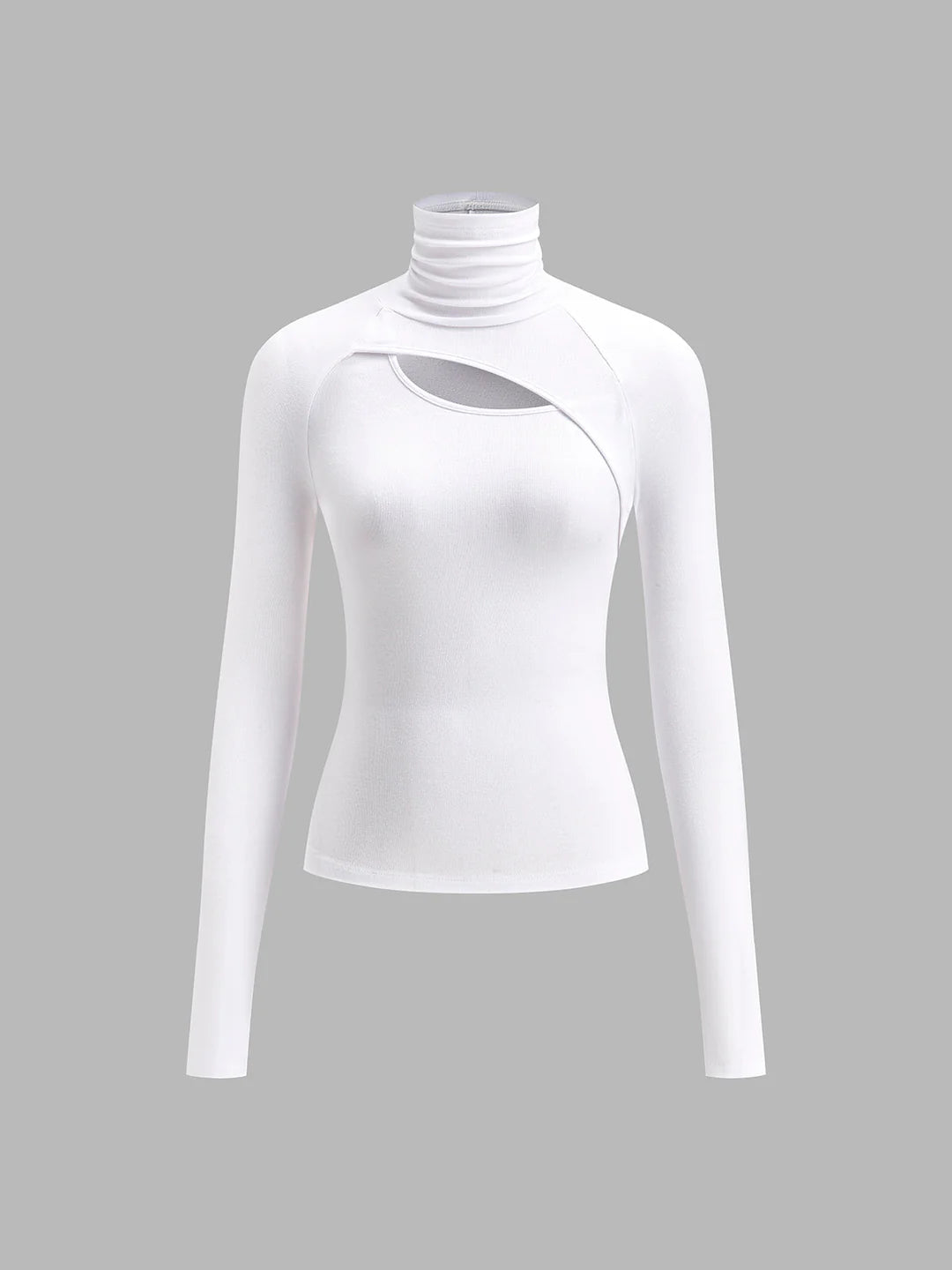 Zavielle | Women’s Cut Out Turtleneck Long Sleeve Slim Fit Top