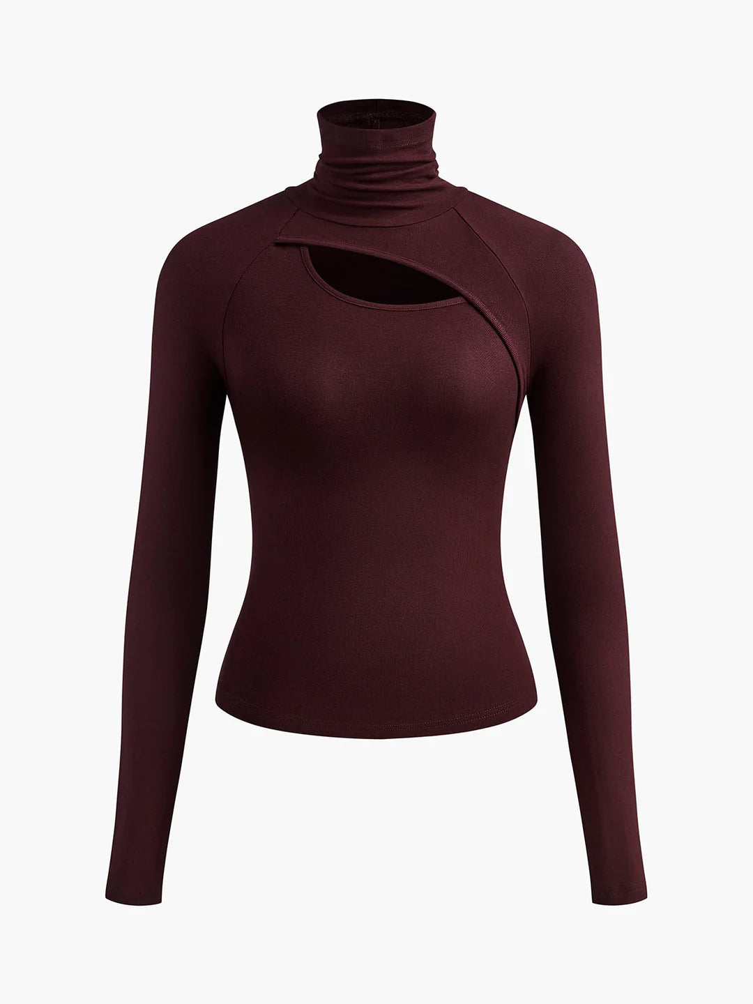 Zavielle | Women’s Cut Out Turtleneck Long Sleeve Slim Fit Top