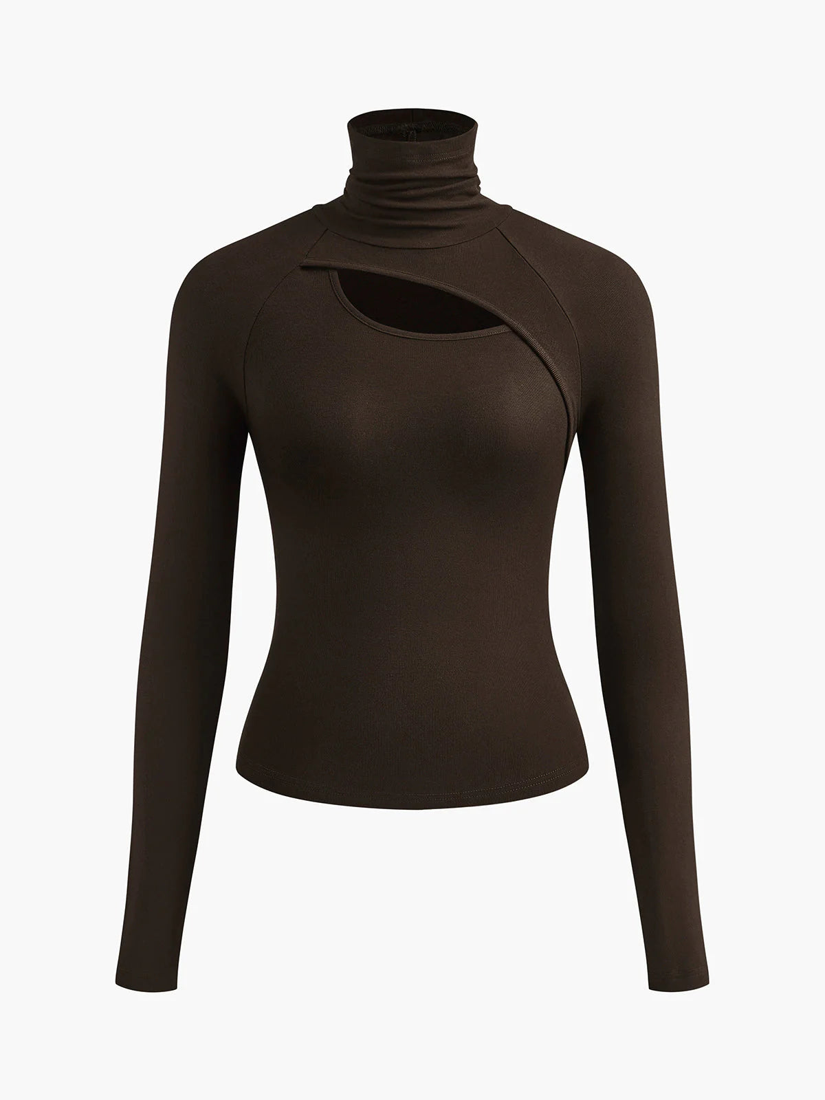 Zavielle | Women’s Cut Out Turtleneck Long Sleeve Slim Fit Top