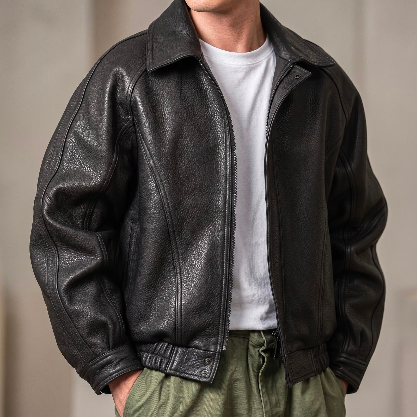 Hayes | Men’s Leather Zip Jacket