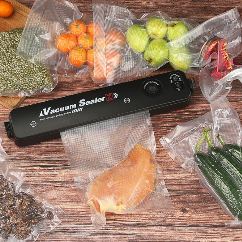 Close up of food saver machine control panel and sealing strip
