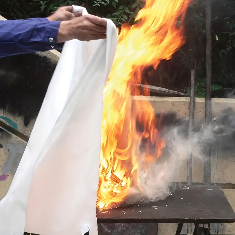 Emergency fire blanket packed in a durable red wall-mountable safety pouch