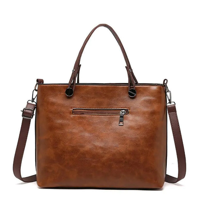 Side profile of a versatile travel bag for women highlighting its slim profile