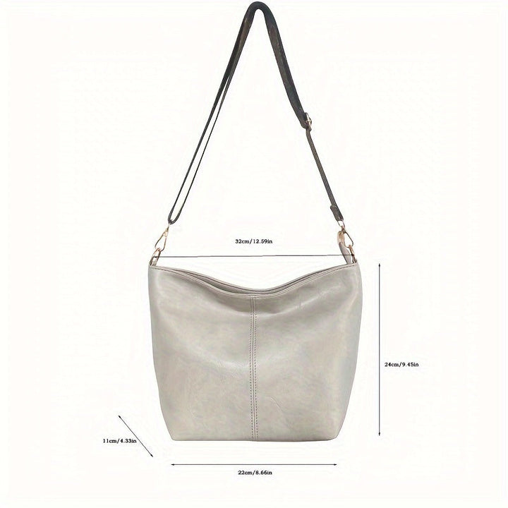 Back view of the womens handbag displaying its structured shape