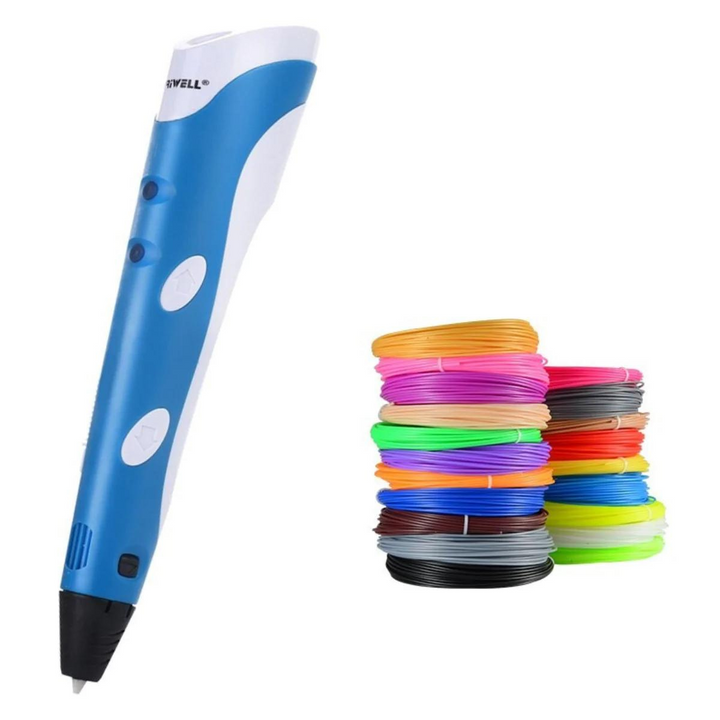 Side angle view of the 3d printing pen showcasing its ergonomic shape