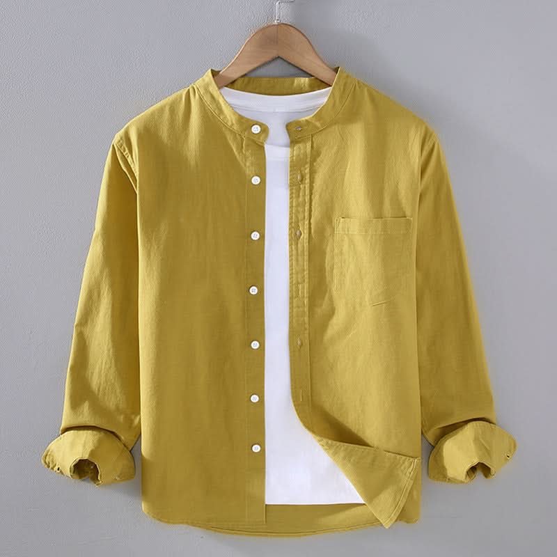 Front view of men's smart casual long sleeve shirt