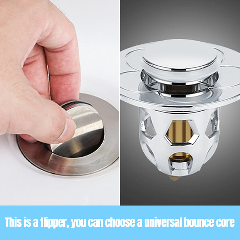 Close-up view of the pop-up drain stopper core mechanism