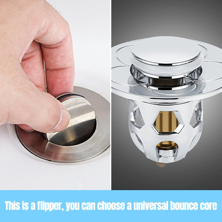 Close-up view of the pop-up drain stopper core mechanism
