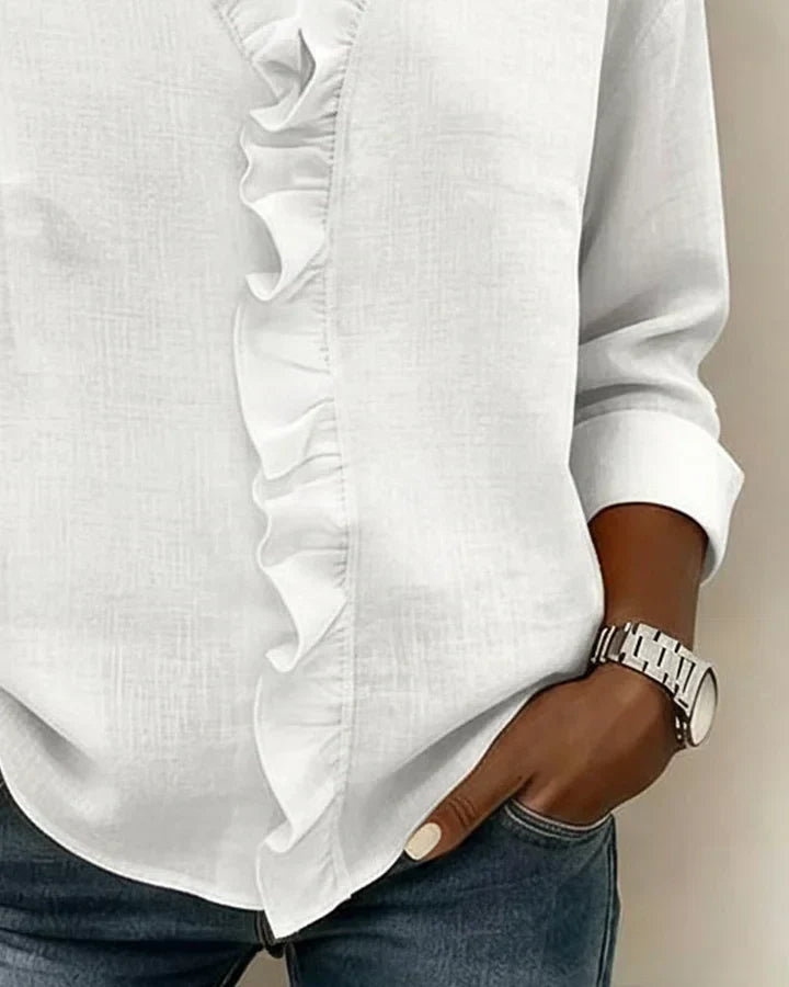 Texture and fabric detail of fashionable womens blouse