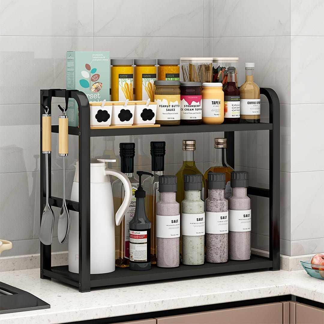 Durable stainless steel kitchen shelf set up for efficient home organization