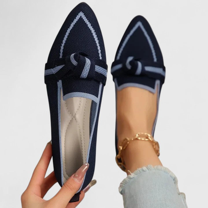 Casual footwear women shoes with elegant knot accent and sleek profile