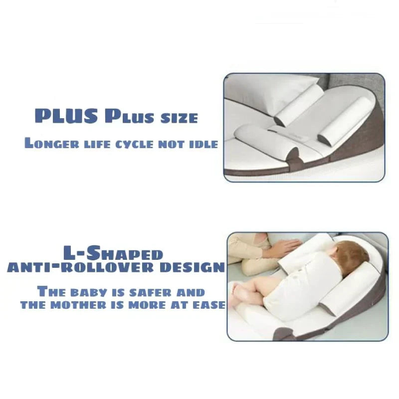 Close-up of breathable baby sleep positioner and nursery accessory pillow