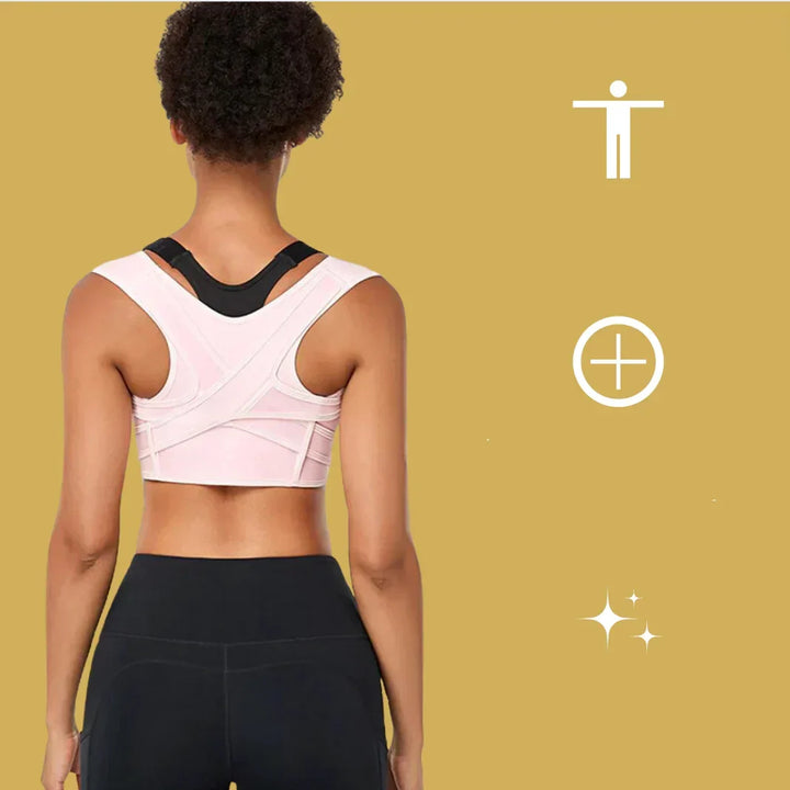 Invisible ergonomic back posture stabilizer showing breathable and lightweight material.