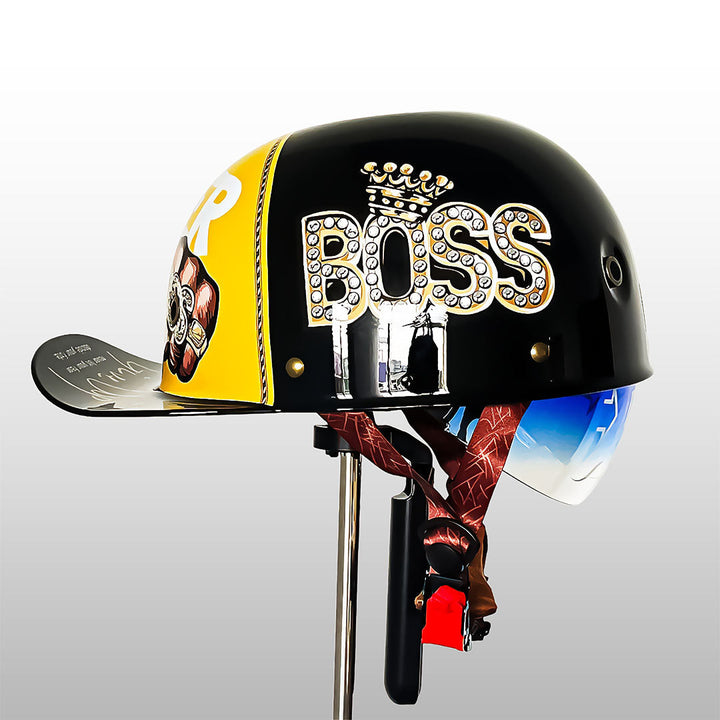 Cruiser helmet in baseball cap style viewed from the top, highlighting the smooth shell.