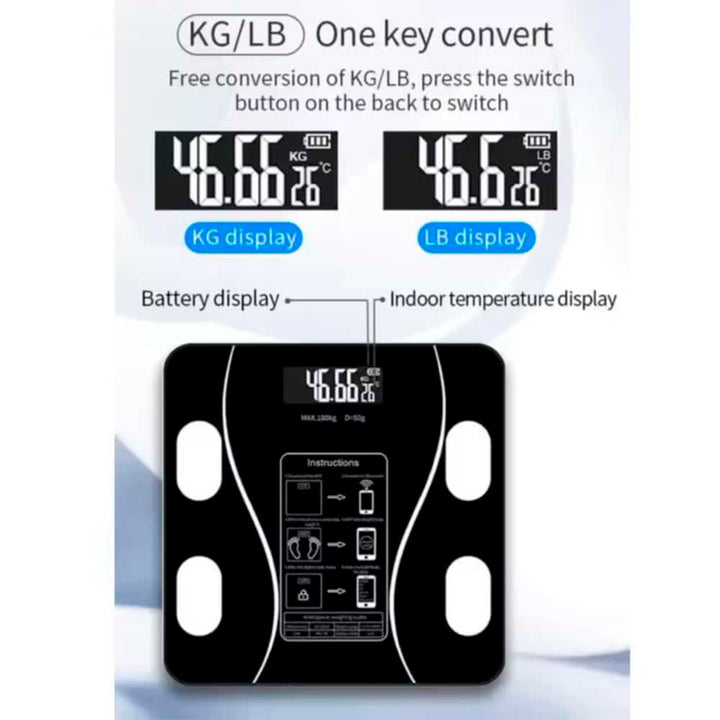 Digital health monitor scale highlighting sleek glass platform design