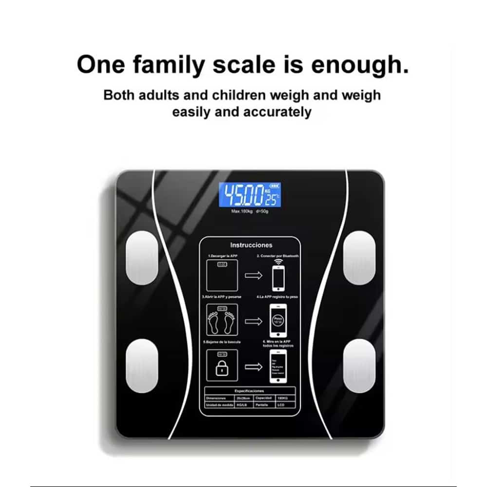 Fitness smart scale displaying comprehensive body composition metrics