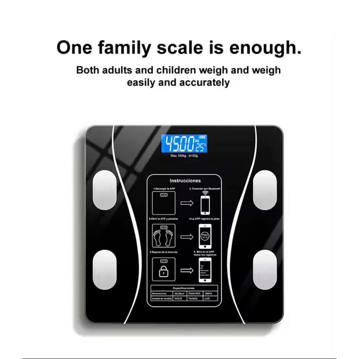 Fitness smart scale displaying comprehensive body composition metrics