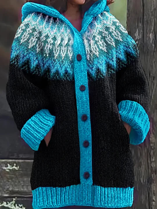 Mikhaela | Women’s Fair Isle Hooded Cardigan