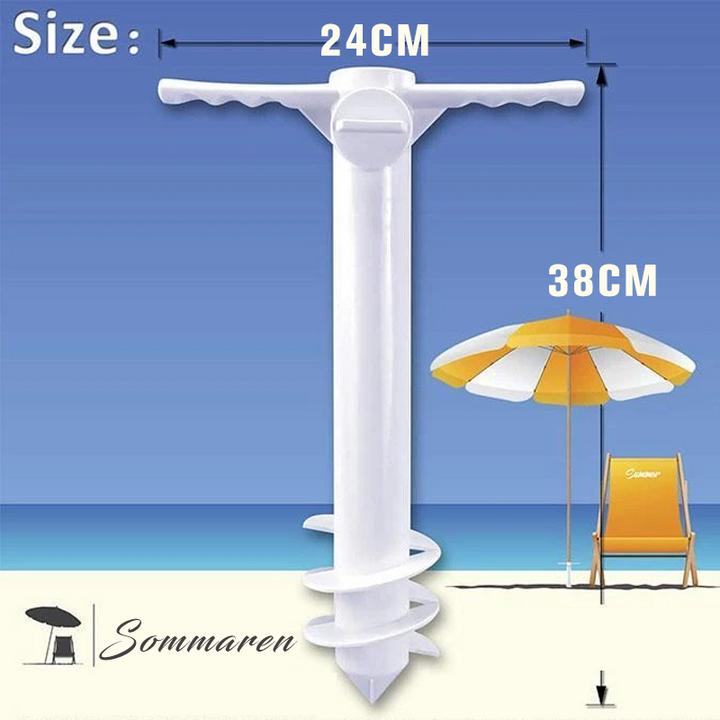 Robust wind-resistant beach umbrella anchor mechanism