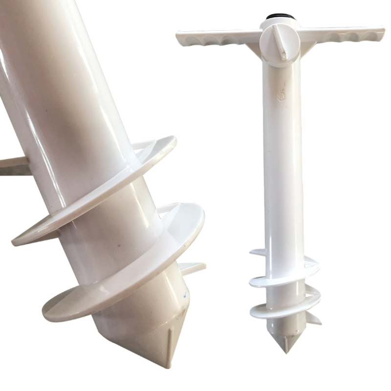 Complete beach umbrella installation kit with anchor base