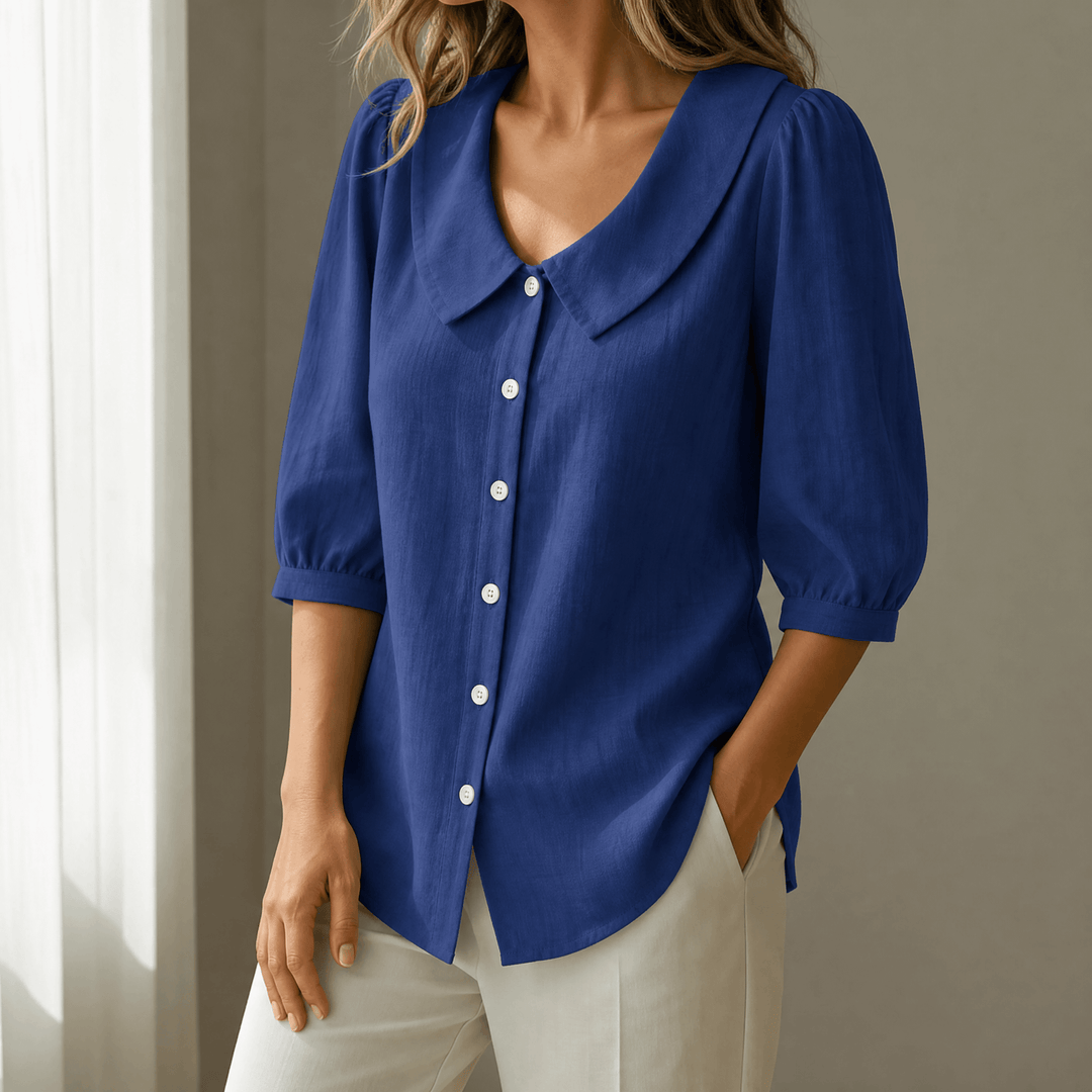 Fabric texture shot of trendy women's brunch outfit top