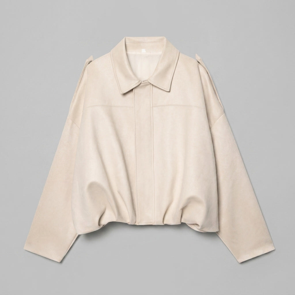 Inner lining detail of womens fashion cropped bomber jacket