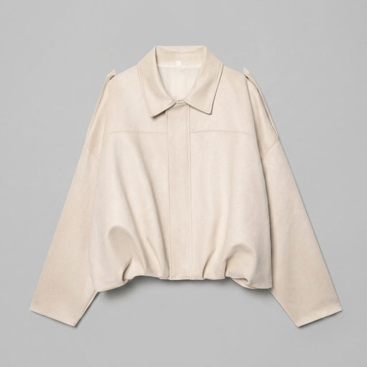 Inner lining detail of womens fashion cropped bomber jacket