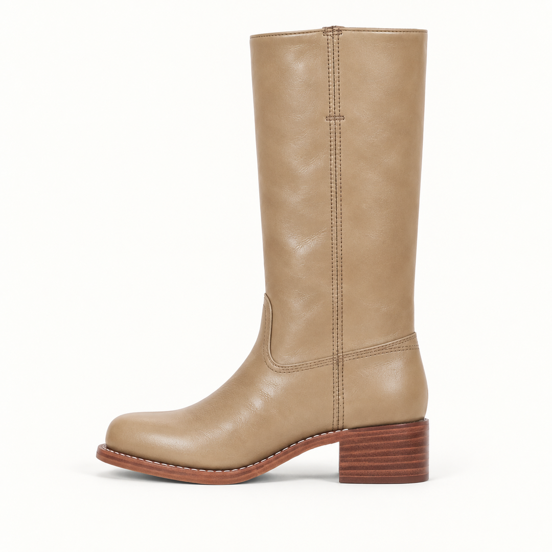 Sophisticated tall boots for women with a comfortable block heel