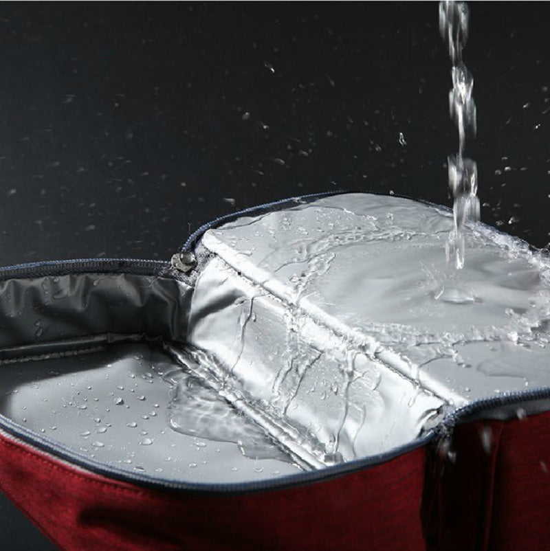 Compact portable toiletry bag for travel essentials, highlighting heavy-duty hanging hook and zipper