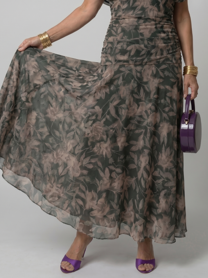 Chic women floral midi dress ideal for casual summer parties
