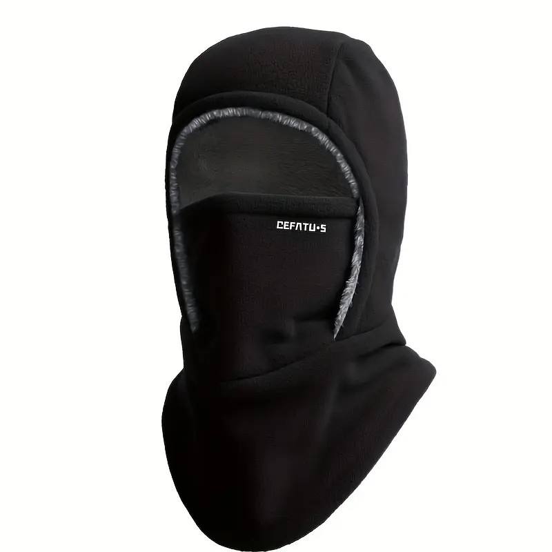Men's 3-in-1 winter balaclava windproof face mask and neck warmer in classic black