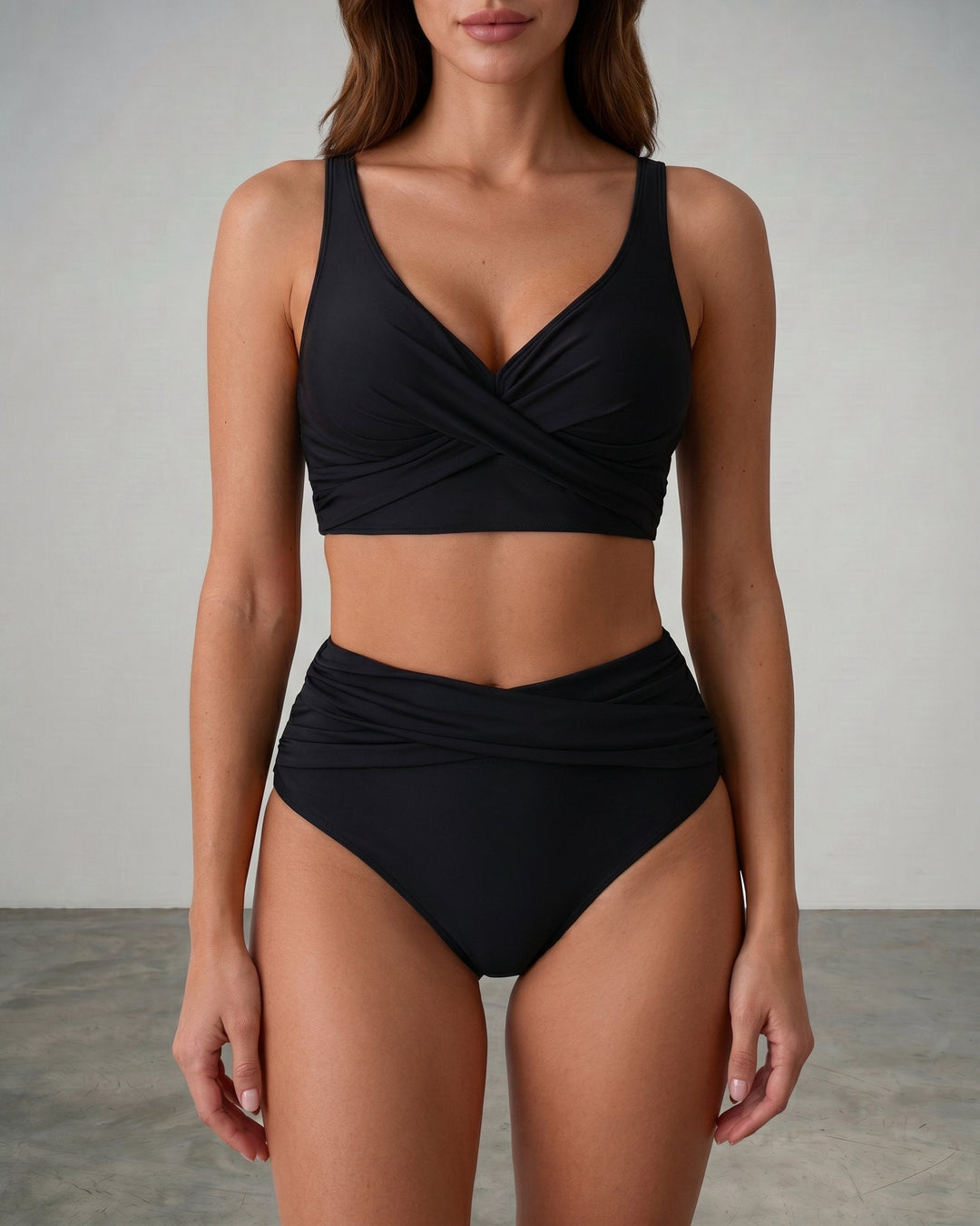 Two piece swimwear Danna shaping bikini side angle view