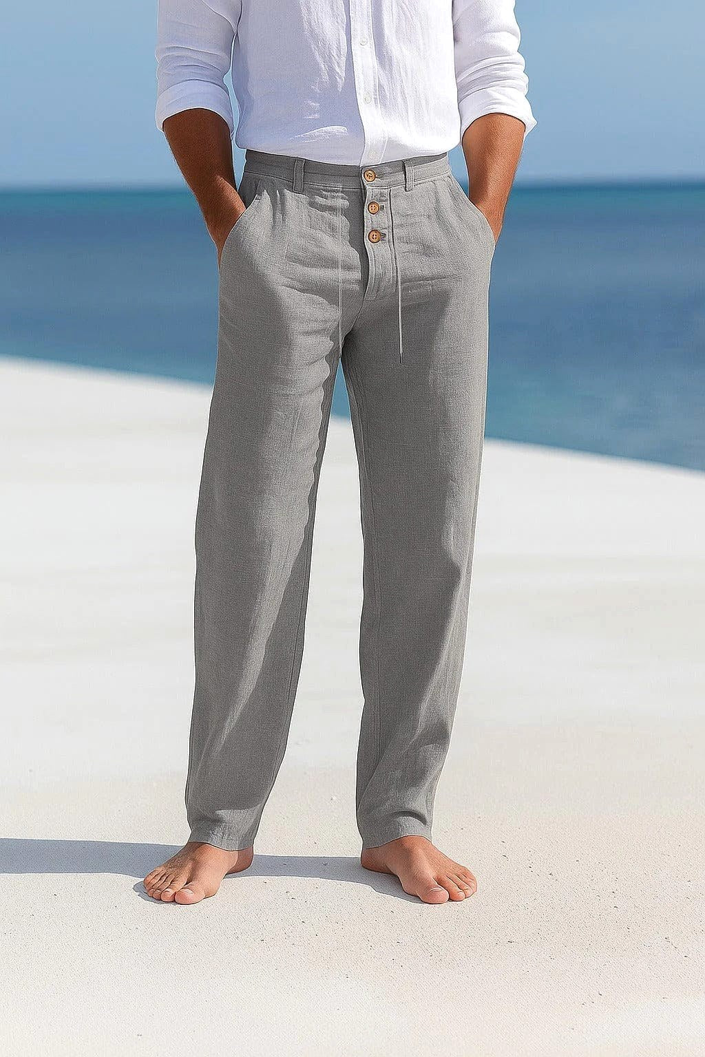 Mens breathable summer trousers in relaxed fit for casual wear