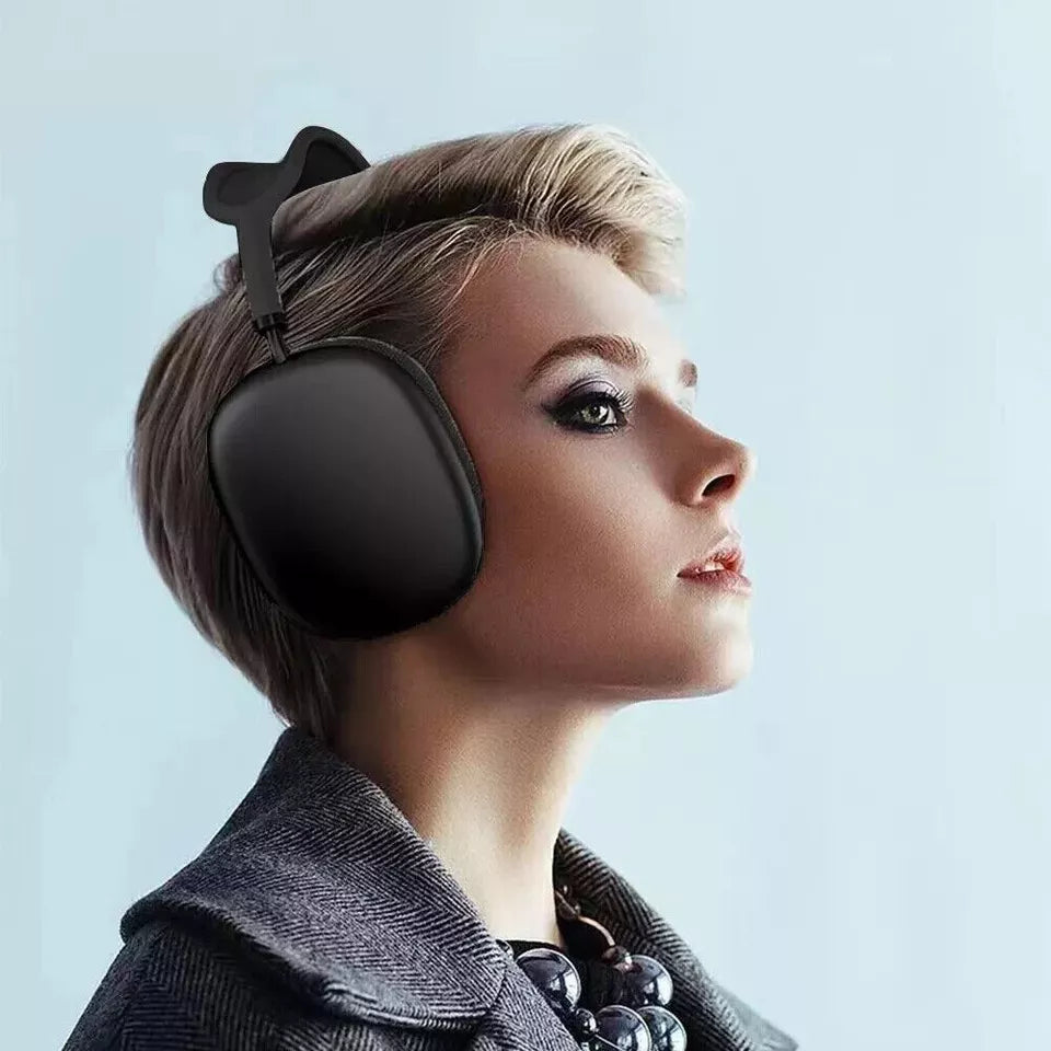Wireless Bluetooth over-ear headphones showing plush ear cushions and headband