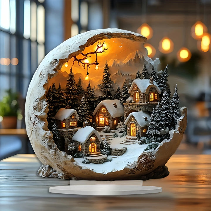Decorative holiday accent figurine in a cozy indoor setting