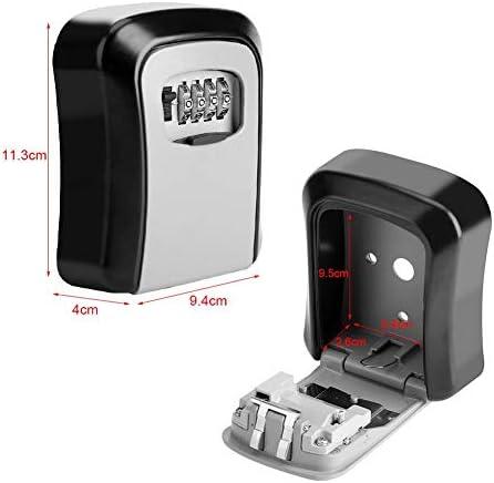 Person entering a PIN code on the wall-mounted outdoor key safe