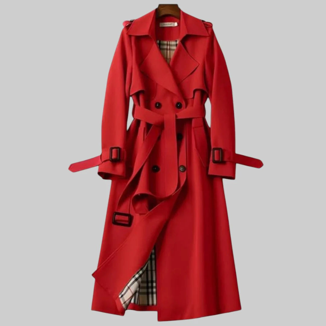Genevieve | Women’s Double Breasted Belted Trench Coat