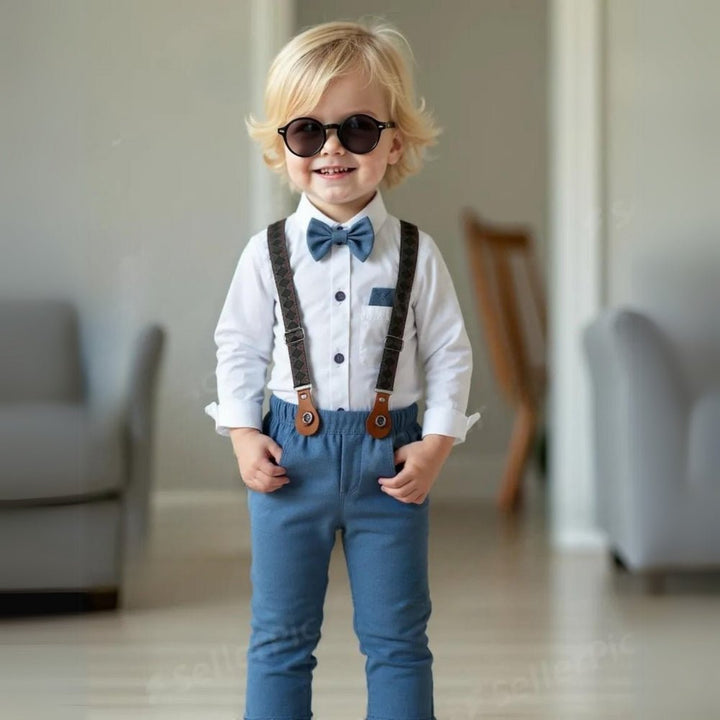 Elegant bow tie accessory for boys formal suit ensemble