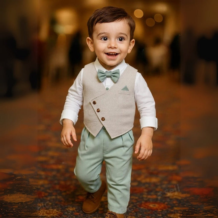 Boys formal wear jacket interior lining and quality stitching