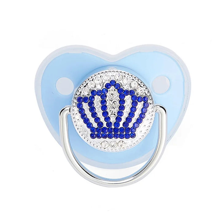 Newborn care pacifier in silicone with elegant crown design detail