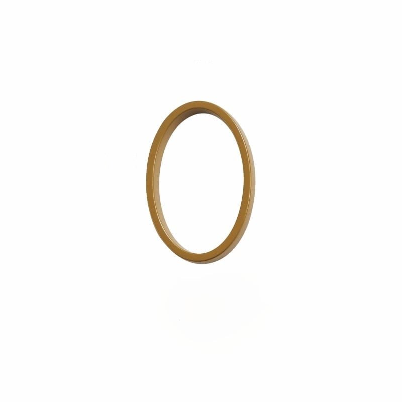 Satin brass number zero displayed on a white background