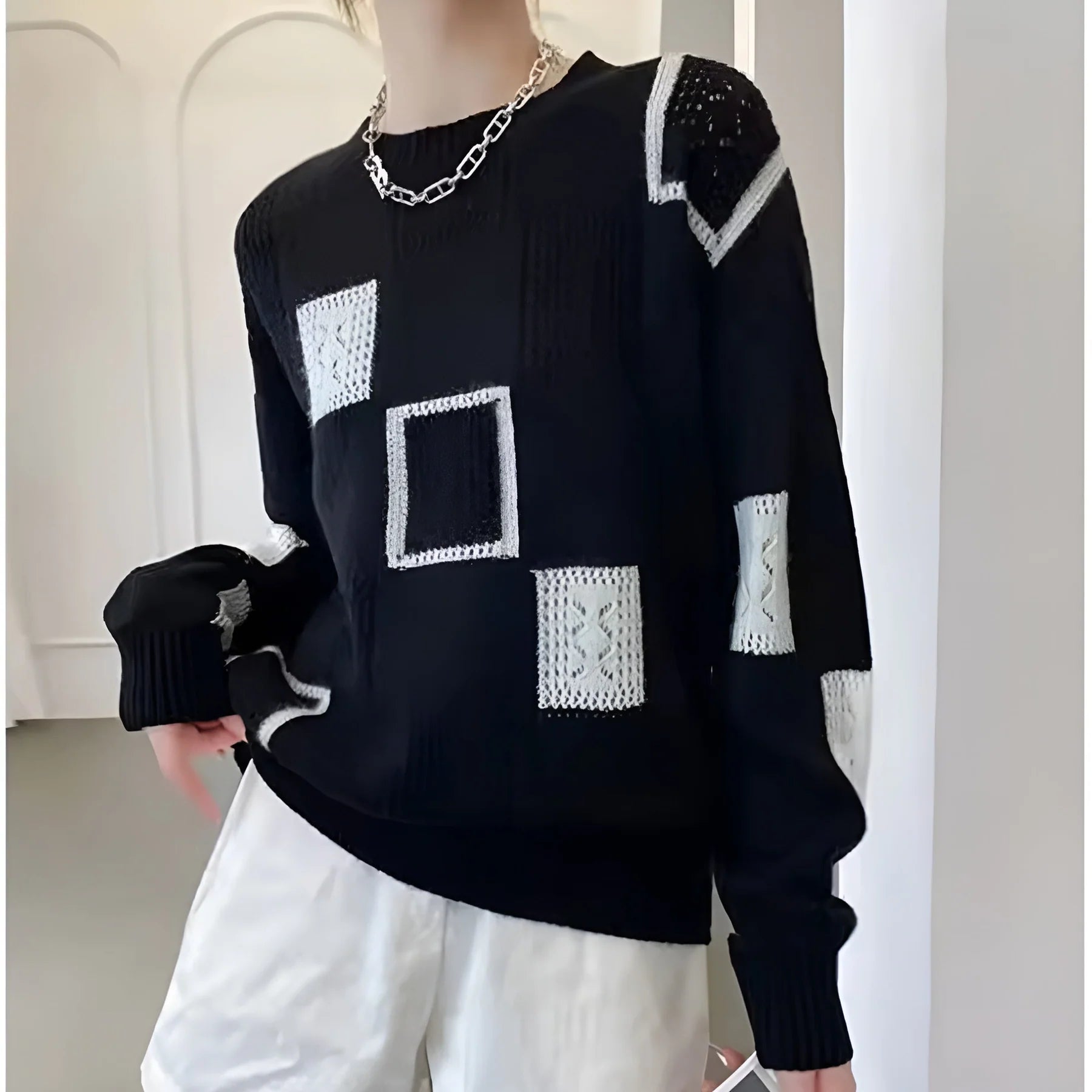Gella | Women’s Patchwork Knit Sweater