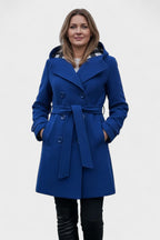 Vermilora | Women’s Double Breasted Hooded Belted Coat