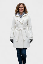 Vermilora | Women’s Double Breasted Hooded Belted Coat