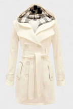 Vermilora | Women’s Double Breasted Hooded Belted Coat