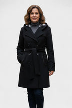 Vermilora | Women’s Double Breasted Hooded Belted Coat