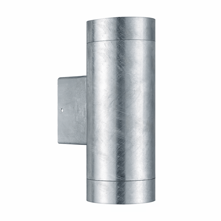 Modern silver up-down outdoor wall lamp isolated on white background