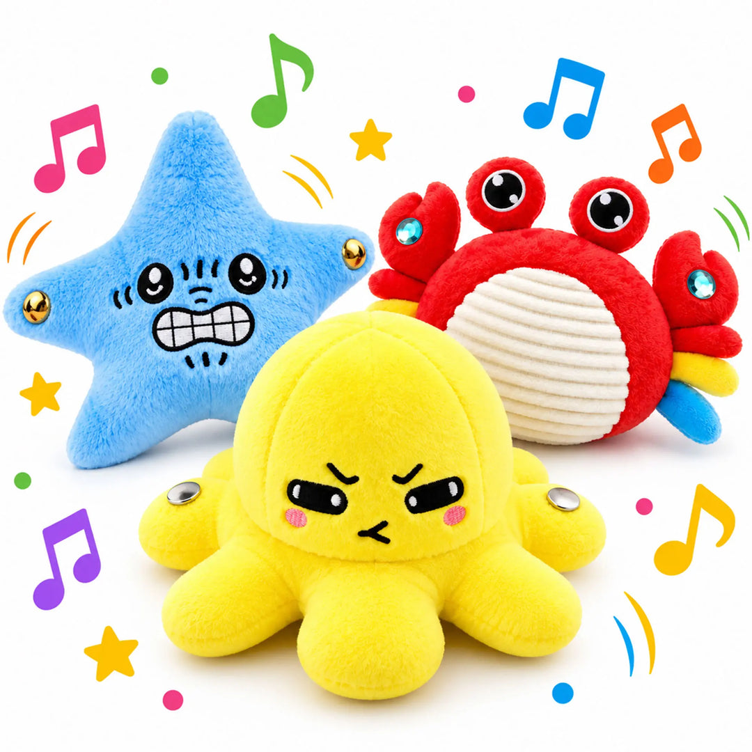 Overhead view of the interactive musical toy and its bright colorful design