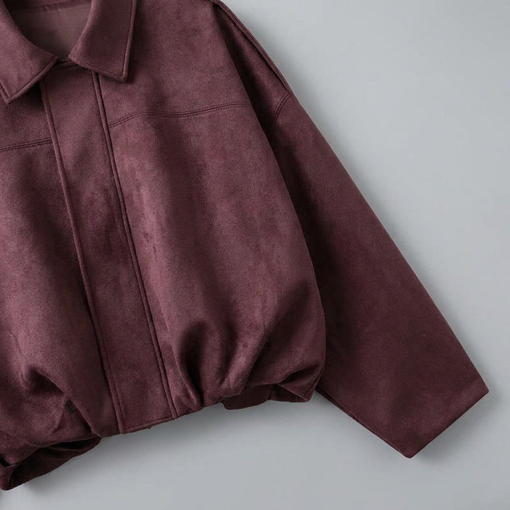 Womens cropped bomber jacket with tailored waist in classic black view