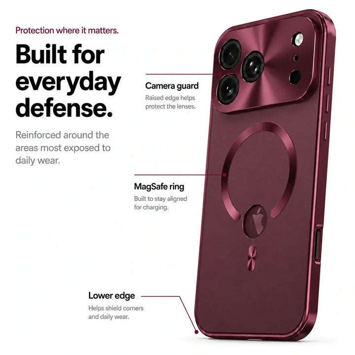 Protective metal frame phone case with privacy glass screen
